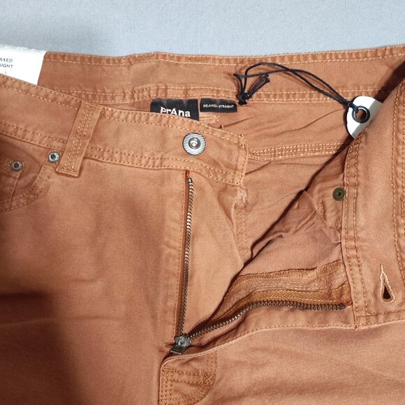 NWT prAna jeans men's 32X34 desert brown colour relaxed straight durable fabric - Picture 10 of 14